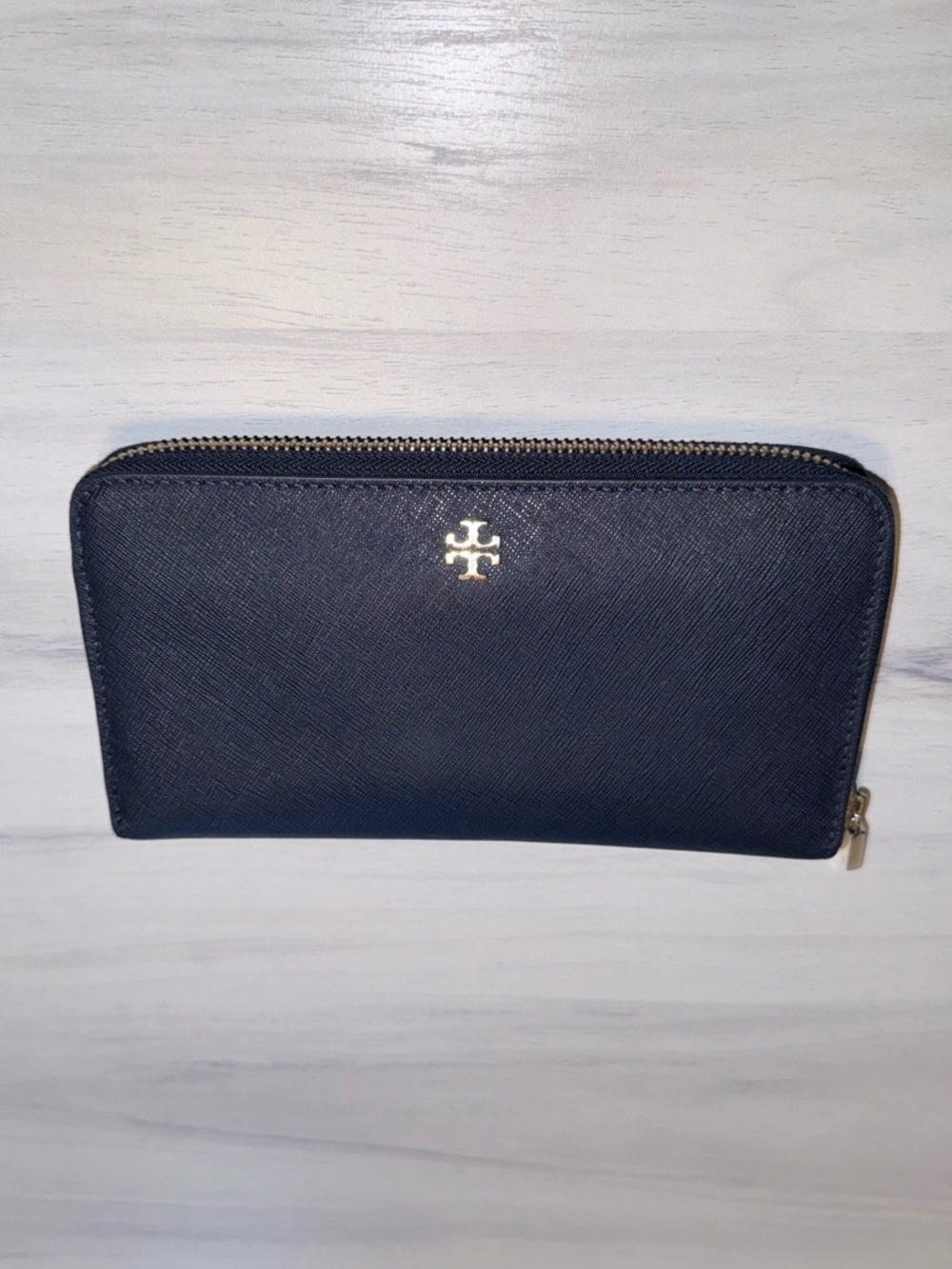 Tory Burch Navy Saffiano Leather Wallet